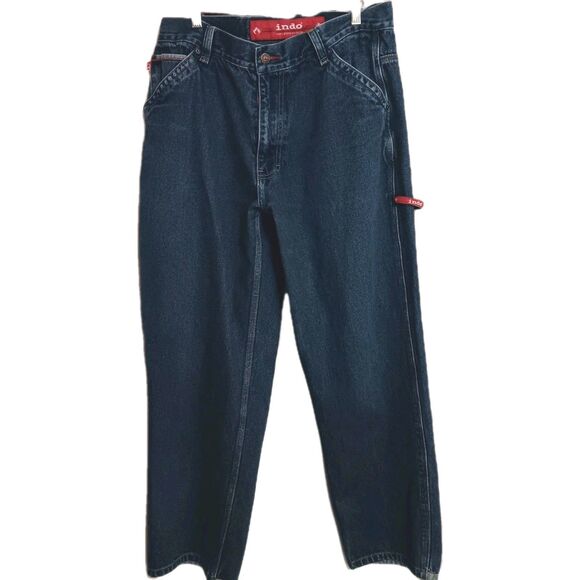 Indo Homegrown Vintage Men's Carpenter Jeans Sz 36- 32 Baggy Fit Mid Wash - Picture 1 of 11